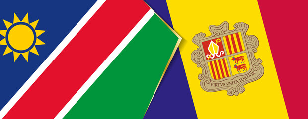 Namibia and Andorra flags, two vector flags.