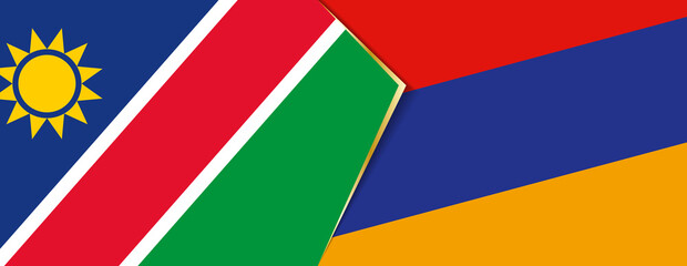 Namibia and Armenia flags, two vector flags.