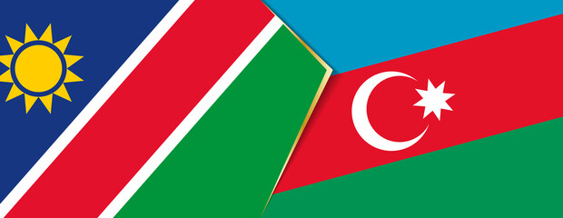 Namibia and Azerbaijan flags, two vector flags.