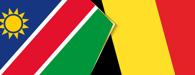 Namibia and Belgium flags, two vector flags.