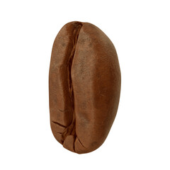 Close-Up Of Coffee Bean Over White Background. 3D illustration