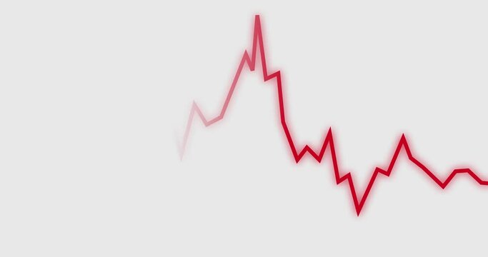 Insolvency Stock Market Crash of Loosing Investment Animation 4k Video on White Background.