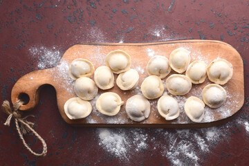 Pelmeni - filled dumplings with meat