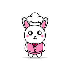 Obraz na płótnie Canvas cute chef rabbit design mascot kawaii