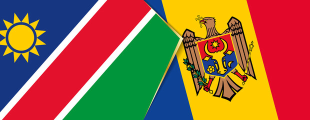 Namibia and Moldova flags, two vector flags.