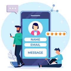 Illustration vector graphic cartoon character of contact us