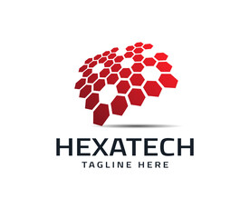 creative hexagon technology logo design