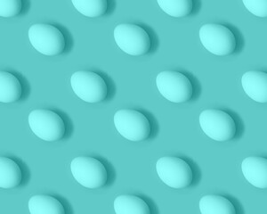 Food pattern of Easter eggs on a blue background 