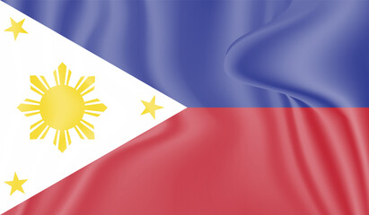 Grunge Philippines flag. Philippines flag with waving grunge texture. Vector background.