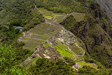 Peru, Eastern Cordillera, Cusco region. Air view of Machu Picchu
