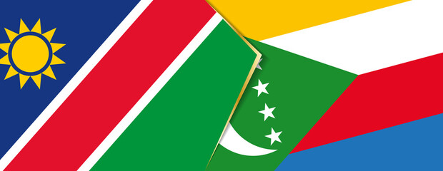 Namibia and Comoros flags, two vector flags.