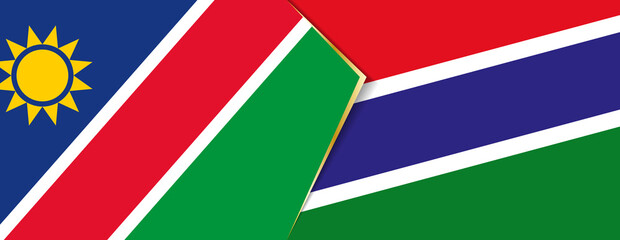 Namibia and Gambia flags, two vector flags.