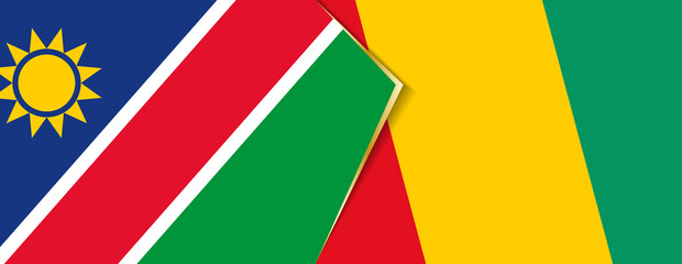 Namibia and Guinea flags, two vector flags.