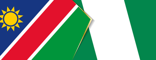 Namibia and Nigeria flags, two vector flags.