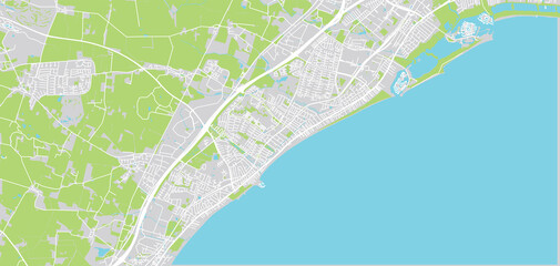Fototapeta premium Urban vector city map of Greve, Denmark