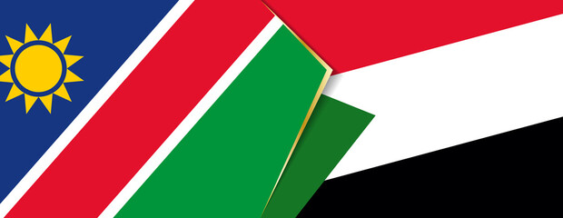 Namibia and Sudan flags, two vector flags.