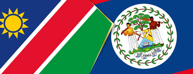 Namibia and Belize flags, two vector flags.