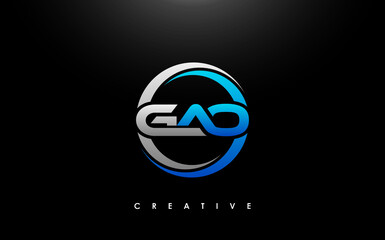 GAO Letter Initial Logo Design Template Vector Illustration