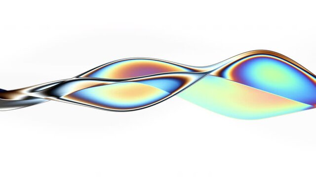 Abstract colorful wavy background in bright blue, orange, green and red color. Halographic gradient. Multicolor metallic surface. Modern colorful wallpaper. Seamless loop animation. 3d rendering.