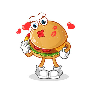 burger make up mascot. cartoon vector