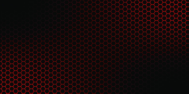 Abstract Hexagon Dark Red Background