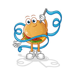 burger Rhythmic Gymnastics mascot. cartoon vector