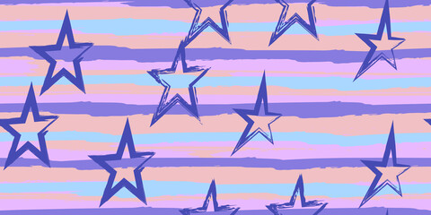 Grunge stripes with painted stars.