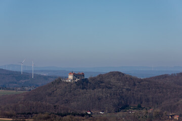 Fototapeta na wymiar View of Bieberstein Castle and the Rhoen