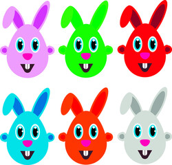 set of easter rabbits