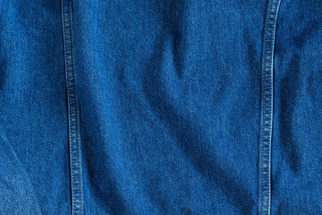 Fototapeta premium Indigo cotton denim texture with seams