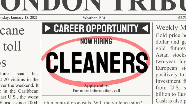 Cleaner job offer vector