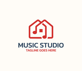 studio music logo design illustration