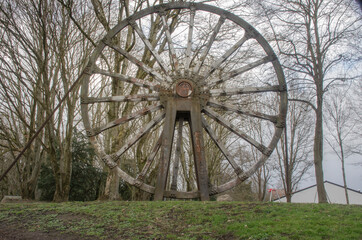 Förderrad aus dem ehemaligen Bergbaubetrieb Gouley - Würselen Stadtpark