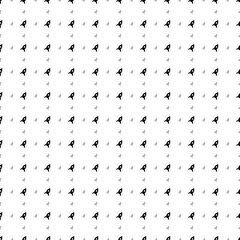 Square seamless background pattern from geometric shapes are different sizes and opacity. The pattern is evenly filled with black rocket symbols. Vector illustration on white background