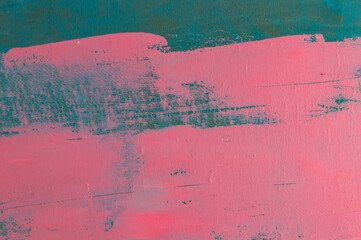 Abstract creative background: chaotic stains of oil paint on linen canvas with tonal priming