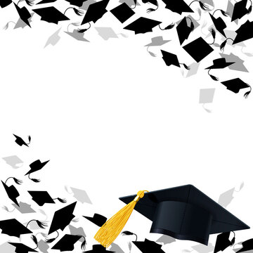 Congratulatory Background with Graduate Caps
