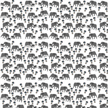 elephant and balloons pattern