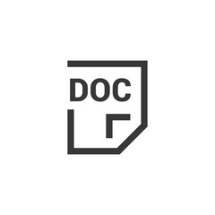 Doc icon. Document symbol modern, simple, vector, icon for website design, mobile app, ui. Vector Illustration