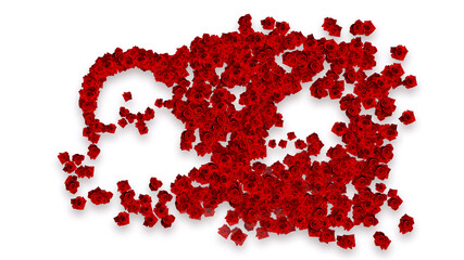 Colorful Sparkling Rose 3D illustration.