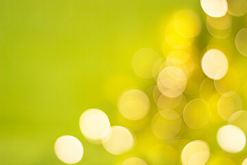 bokeh, defocused, blurry lights in the lower right corner against a yellow-green background. Can be used as an overlay effect