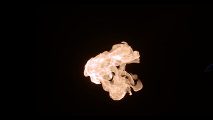 Slow-motion video of fire and flames. A fire pit, burning gas or gasoline burns with fire and flames. A hellish glow of fire in the dark with copy space