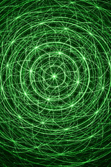 Obraz premium Abstract green digital background made with light brush.