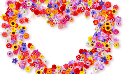 Colorful Sparkling Flowers 3D illustration.