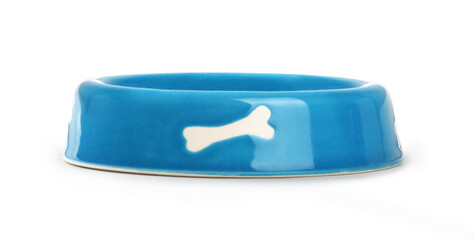 ceramic pet bowl isolated on the white background