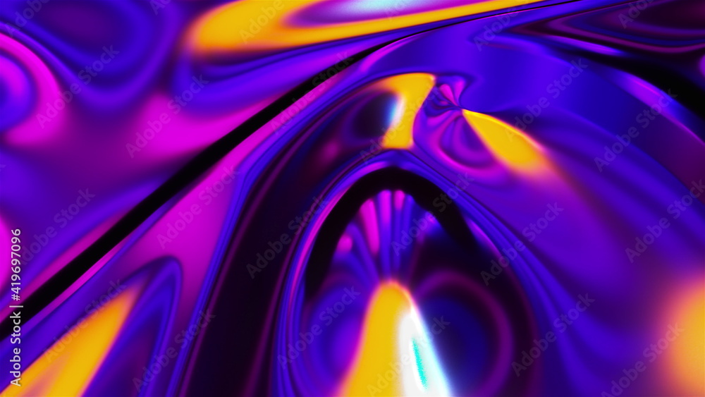 Aufkleber computer generated realistic background of weaving iridescent fabric, 3d rendering background