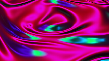 Computer generated realistic background of weaving iridescent fabric, 3D rendering background