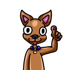 Stylized Adorable Funny Big Eyed Dog