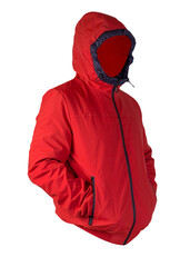 Men's    jacket in a hood isolated on a white background. Windbreaker jacket © vitalily_73
