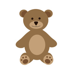 Teddy bear toy on a white background for children's development