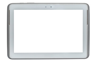 frame smartphone with blank white screen isolated on white background.